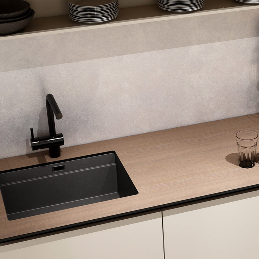 Home Deluxe Cocina PORTOFINO 280 cm - beige/nogal