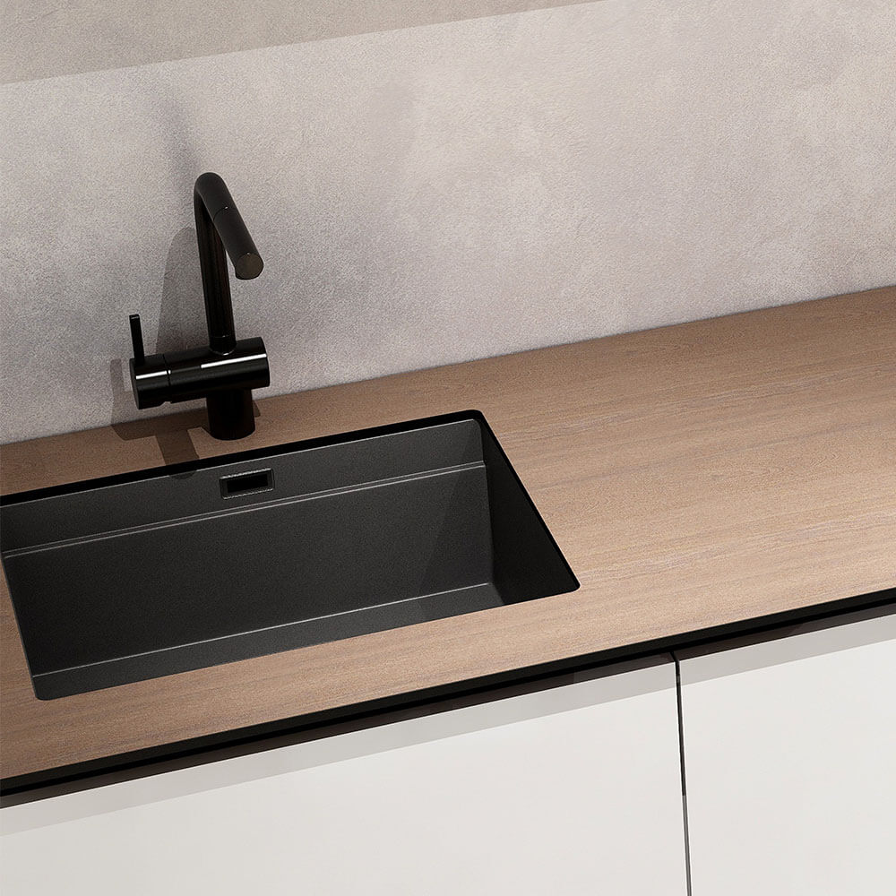 Home Deluxe Cocina PORTOFINO 280 cm - blanco/nogal
