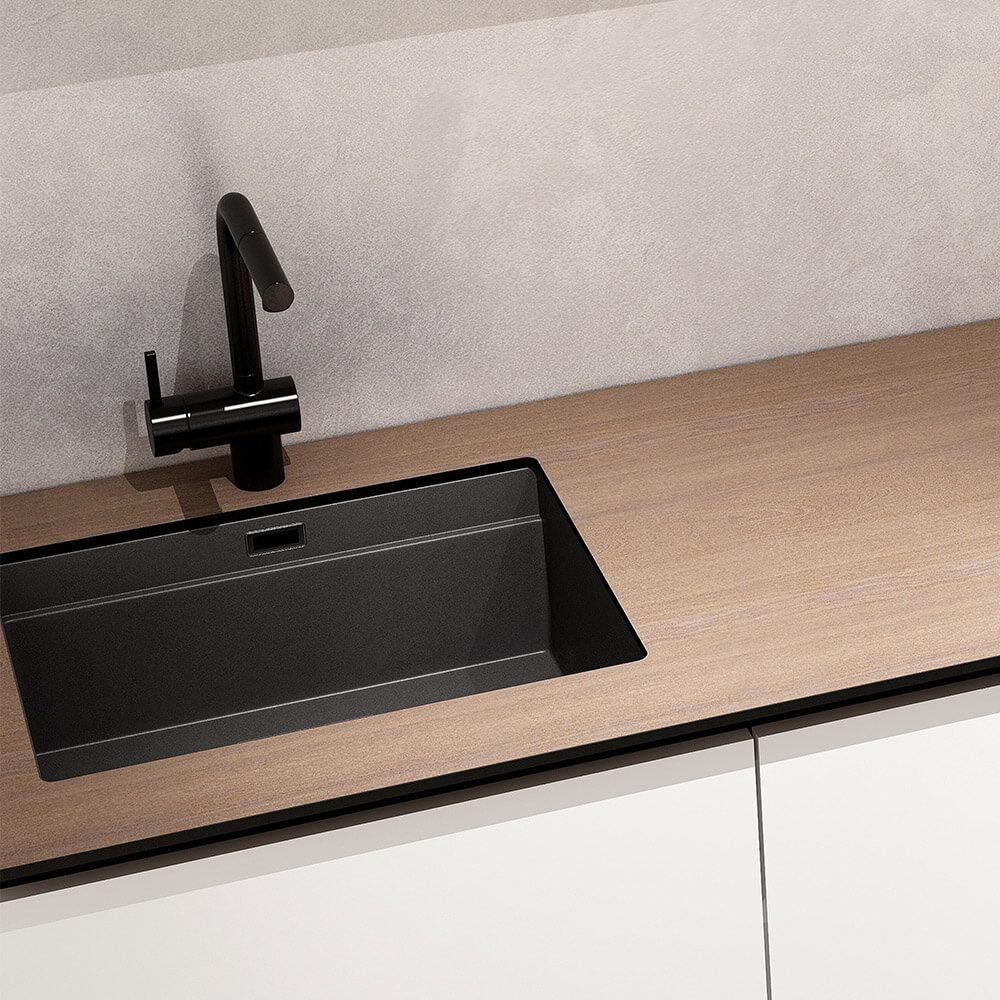 Home Deluxe Cocina PORTOFINO 280 cm - blanco mate/nogal