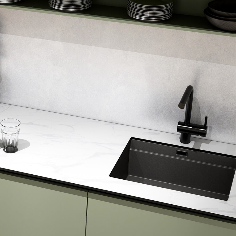 Home Deluxe Cocina PORTOFINO 280 cm - verde oliva/blanco