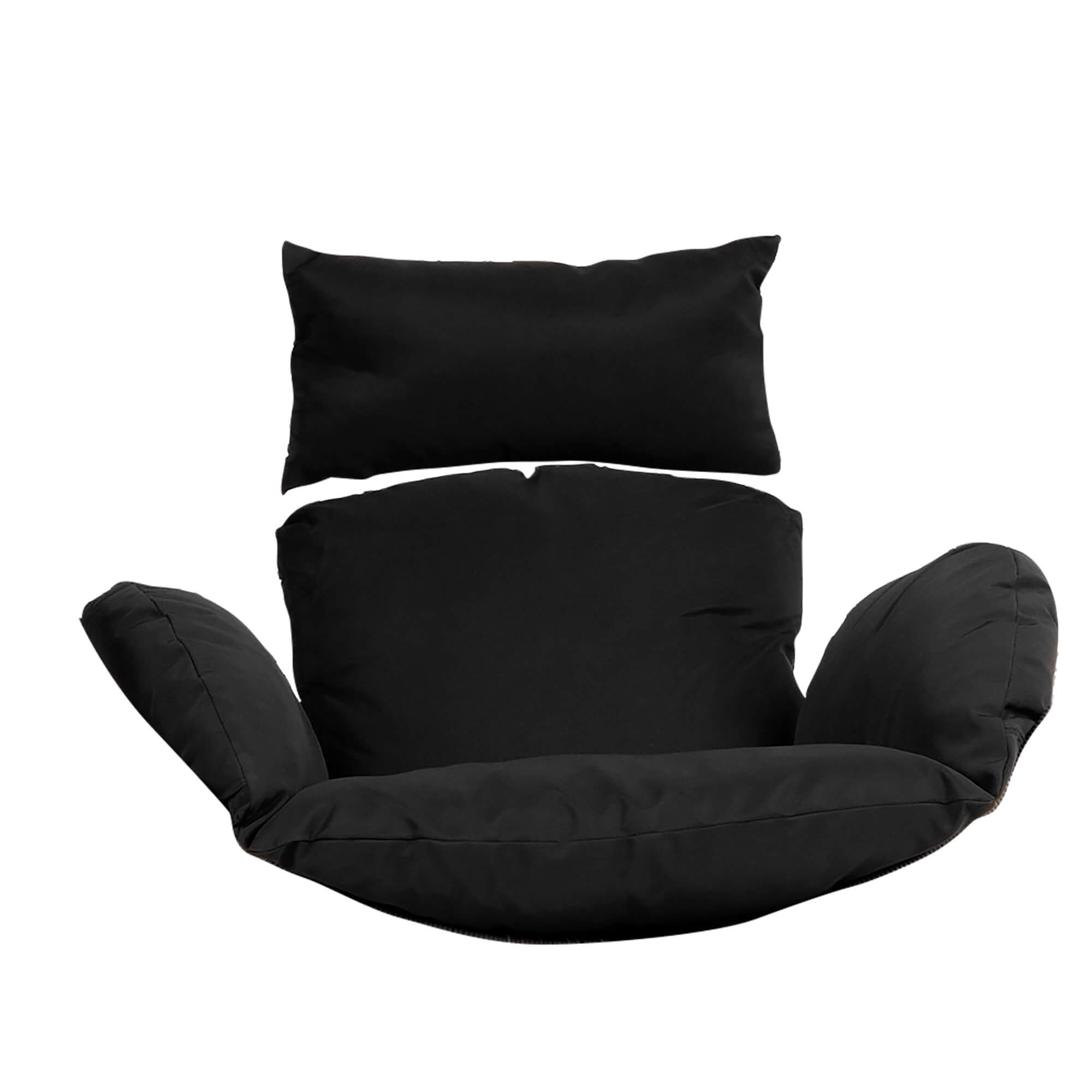 Kissenbezugset Schwarz Polyrattan Hängesessel CIELO