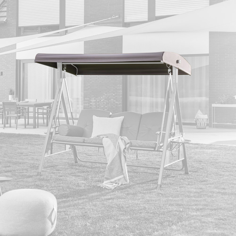 Stoffdach Hollywoodschaukel DESCANSO - Grau 2