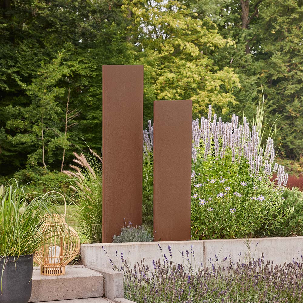 Sichtschutz aus Cortenstahl AURA – Rostoptik – Made in Germany