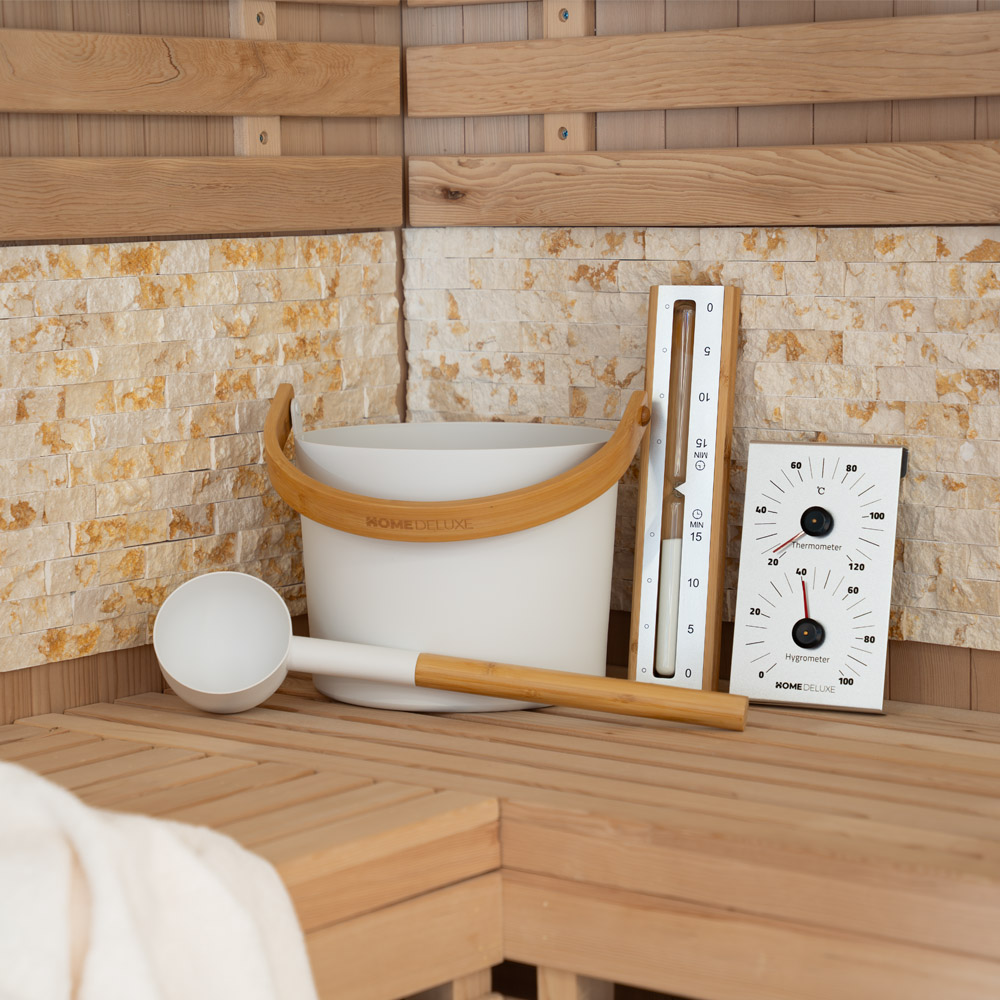 Home Deluxe MIYU blanco sauna accesorios - juego completo