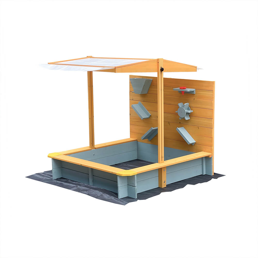 Sandkasten Sandbox Sandkiste Spielhaus Holz mit verstellbaren Dach
