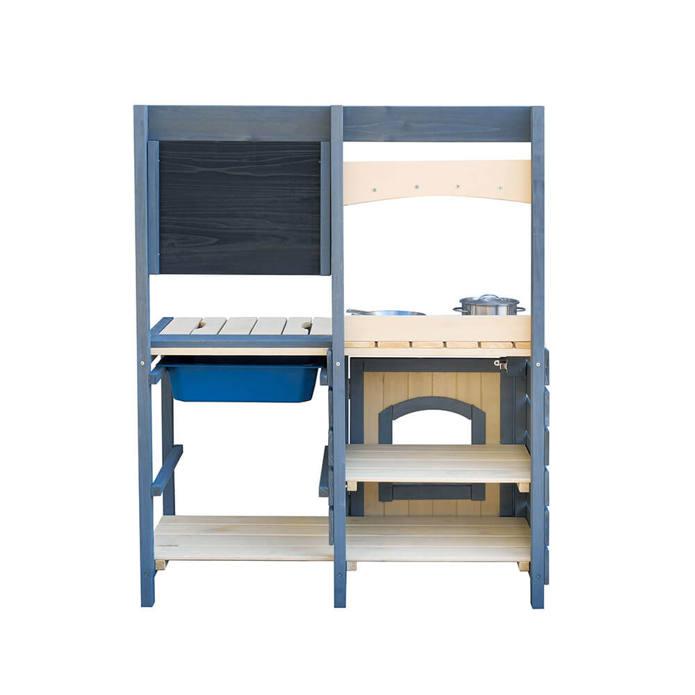 Home Deluxe Cocina de barro de madera MUDINO - Gris 3