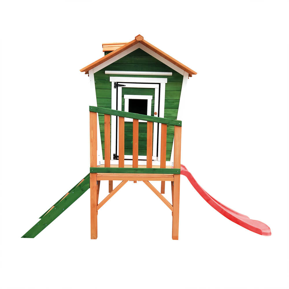 Haus auf Stelzen erhöhtes Outdoor Spielhaus mit Rutsche Leiter Tannenholz