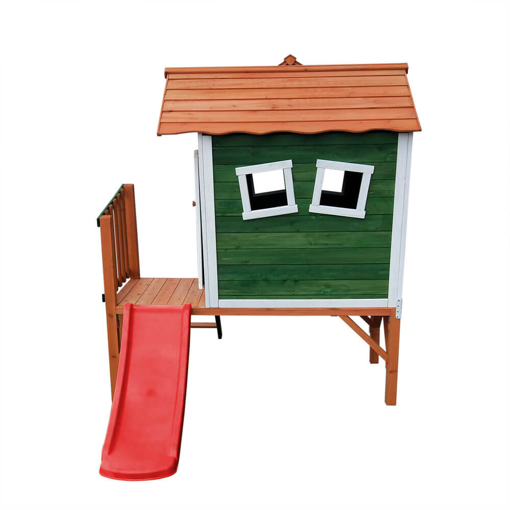 Haus auf Stelzen erhöhtes Outdoor Spielhaus mit Rutsche Leiter Tannenholz