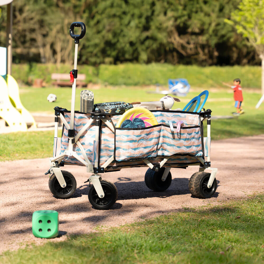 Home Deluxe Carrito plegable JOLA - Beige/Azul