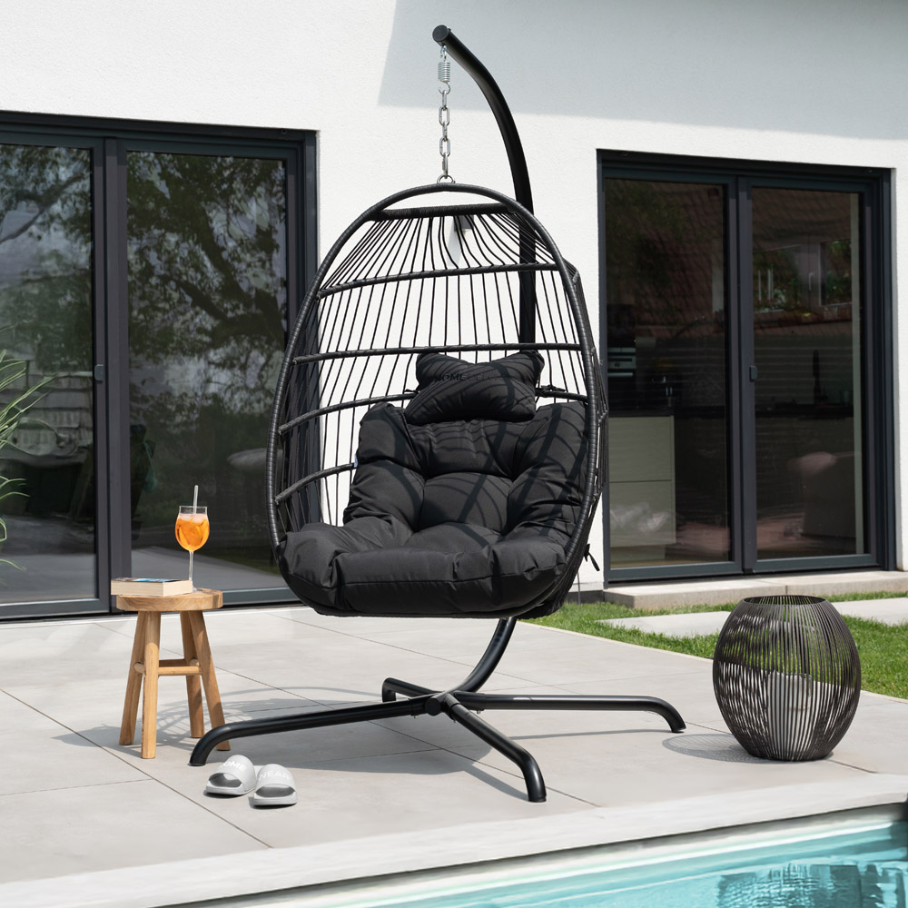 Home Deluxe Silla colgante LOMA – 1 plaza negra