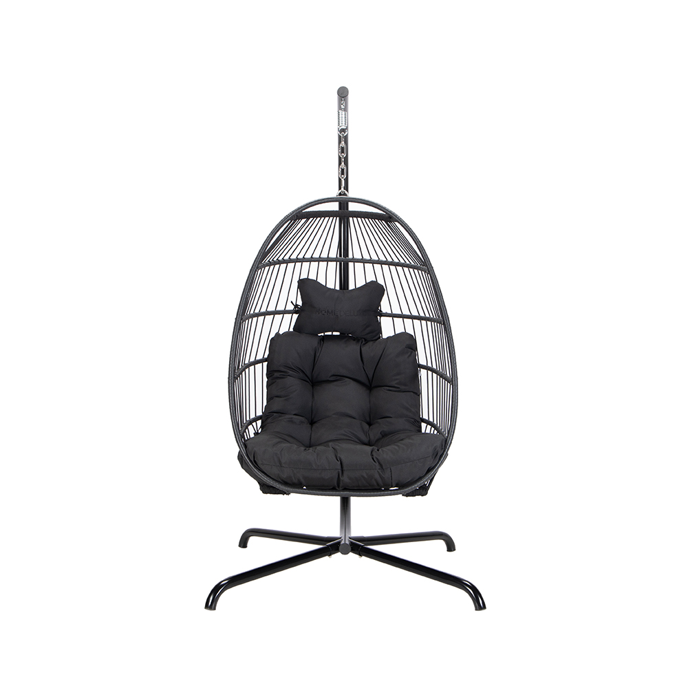 Hängesessel Klappbar mit Gestell Rattan Schwebe Hängekorb Schaukel Stuhl