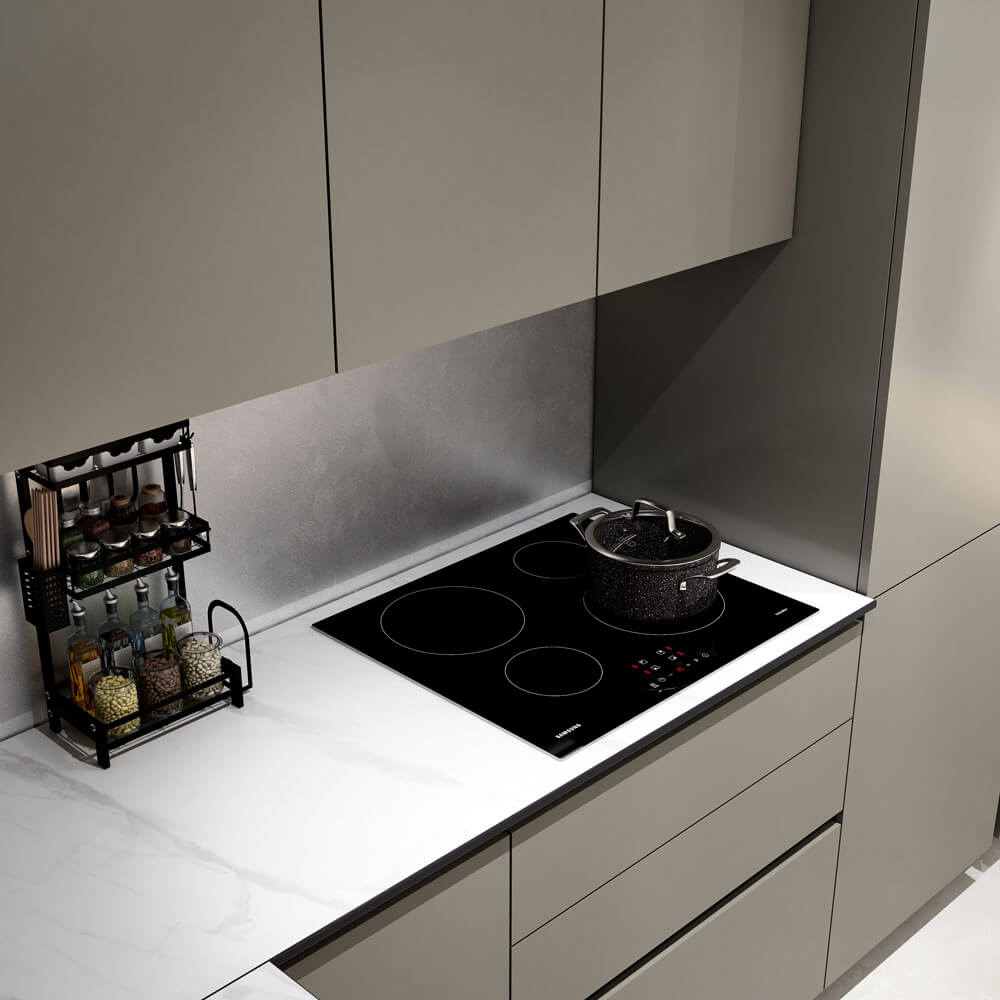 Home Deluxe LINOSA cocina rinconera 300 x 230 cm - Umbra gris/gris piedra