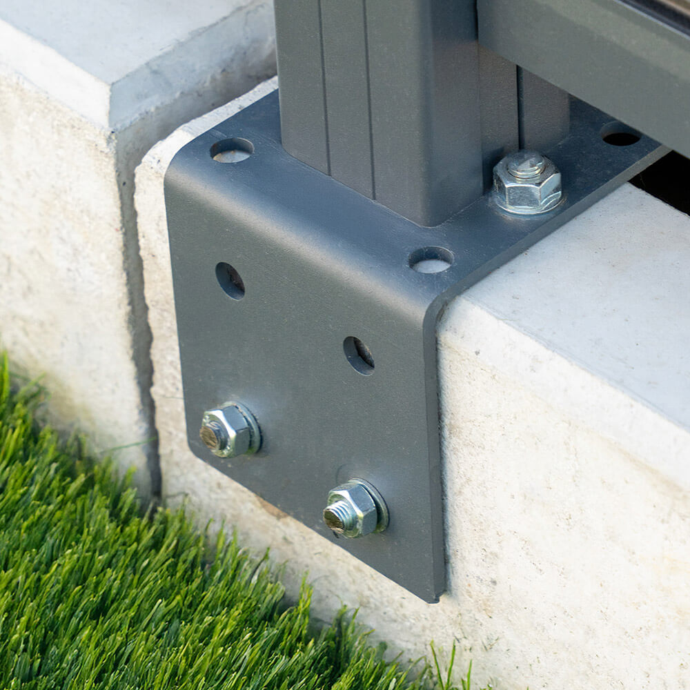 Home Deluxe Placa angular para poste de aluminio FIX - lote de 2