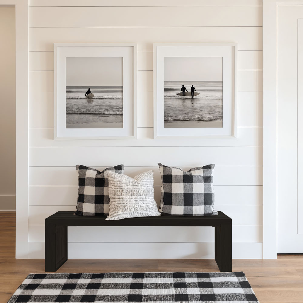 Home Deluxe Banco de madera LORA negro - 110 cm