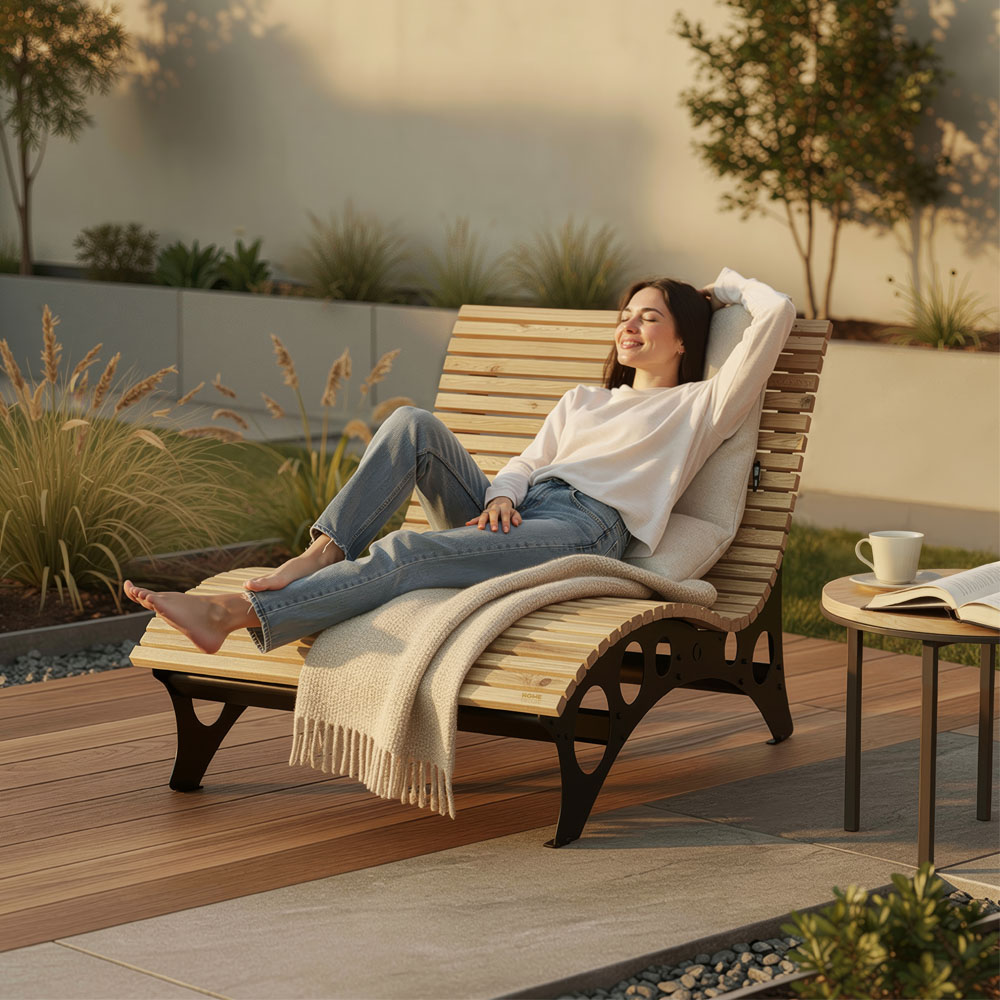 Home Deluxe Sofá madera Wave / sofá bosque TAIGA - 120 cm 2