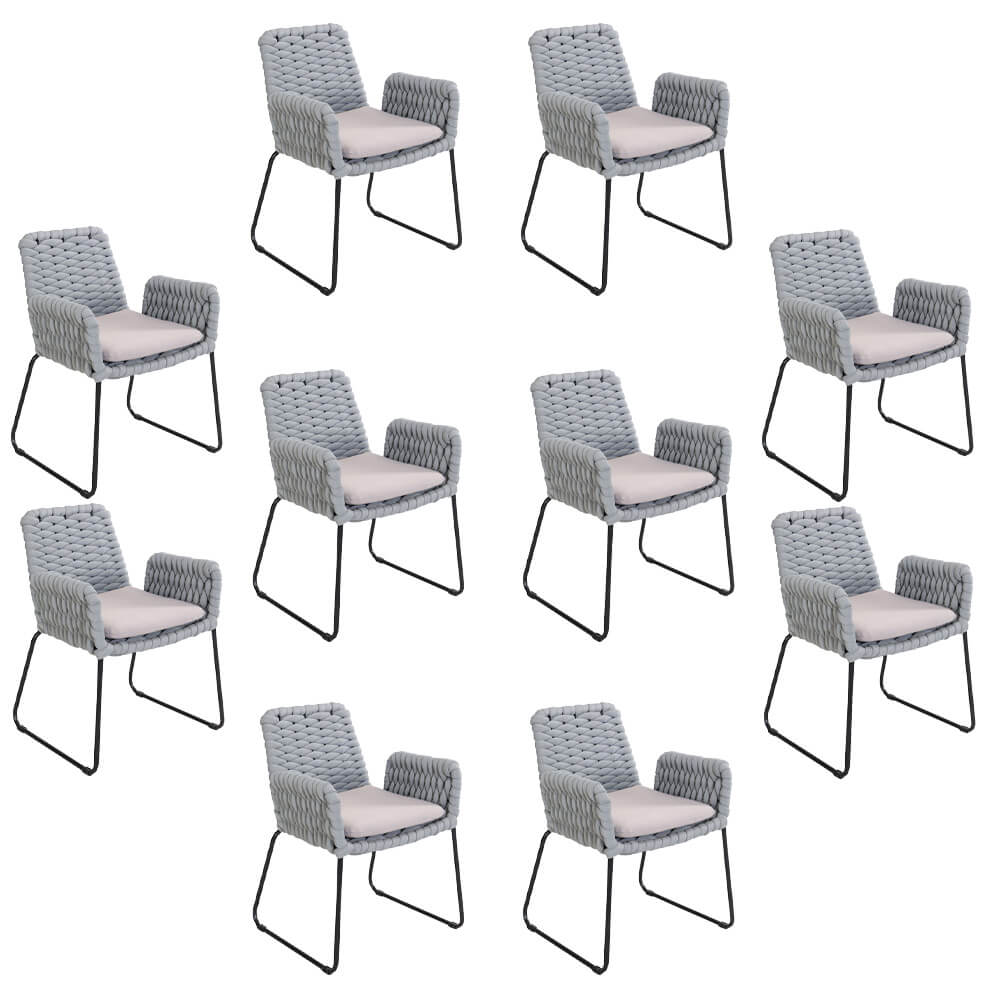 Silla de jardín con reposabrazos de mimbre BALERO 2