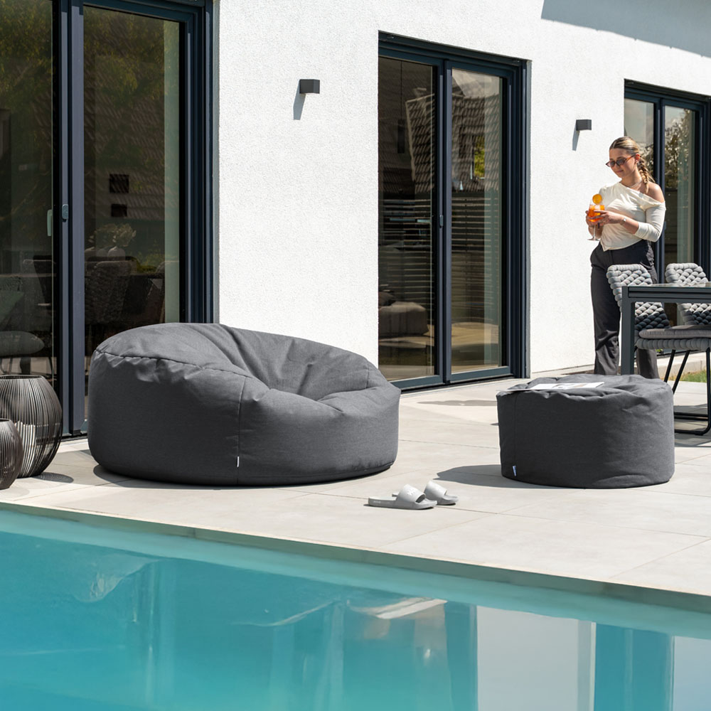 Home Deluxe Saco de exterior XXL CLOUD con taburete - antracita