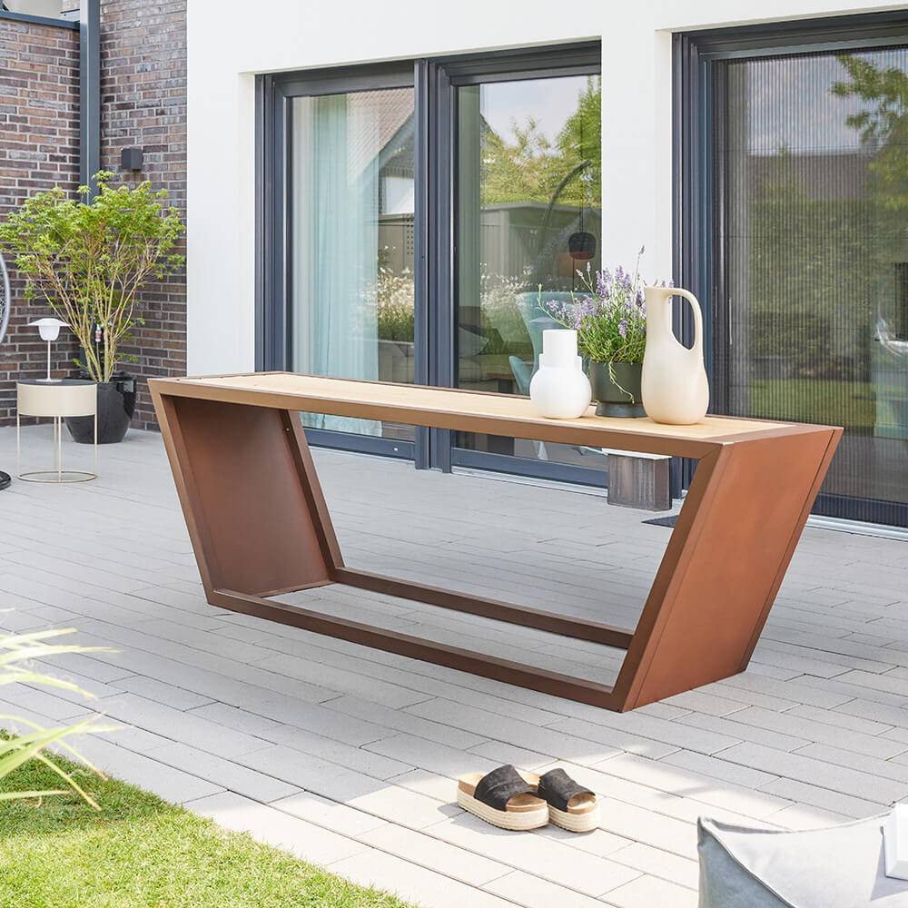 Home Deluxe KOBON set de asiento de acero marrón - Made in Germany - 1 x mesa