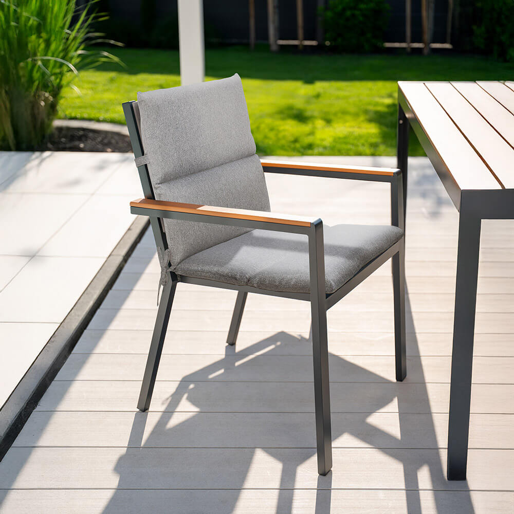 Home Deluxe Cojín para silla de jardín SEDERA gris - lote de 2