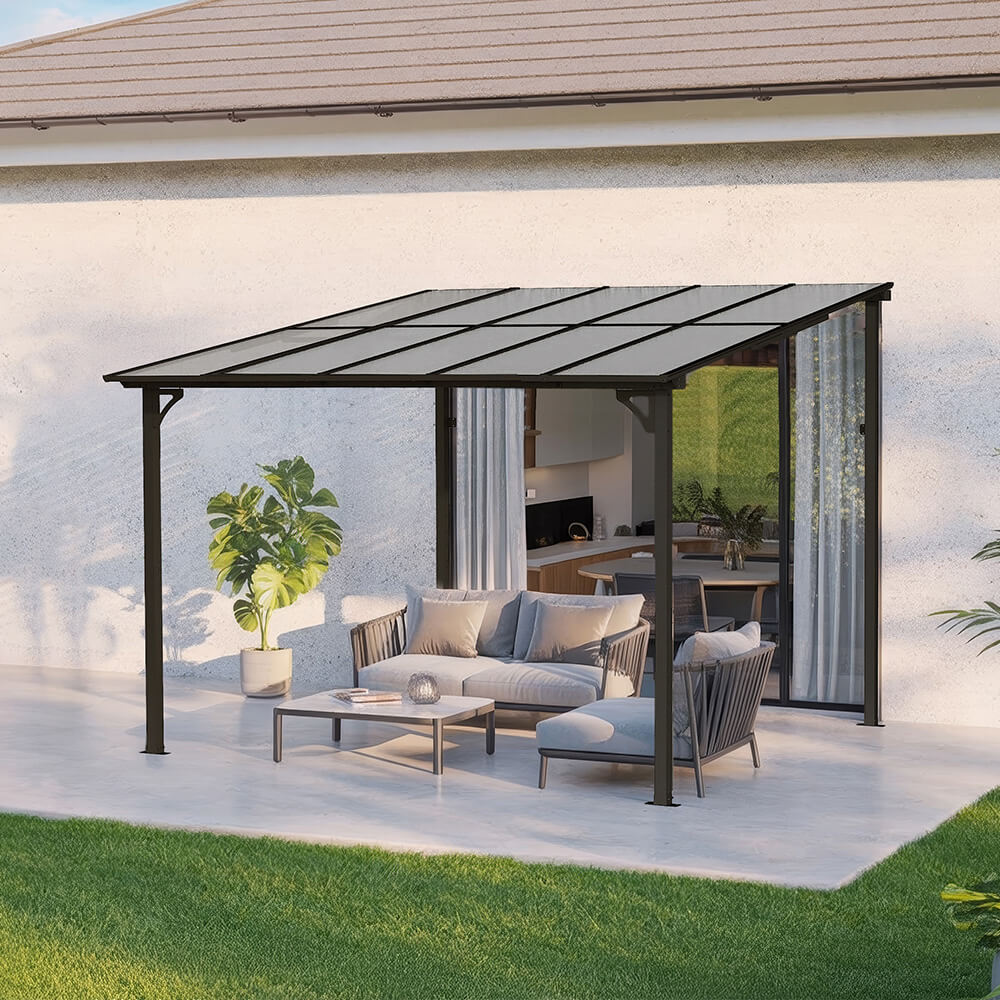 Home Deluxe Cubierta de aluminio para terraza ECO antracita - 300 x 300 cm