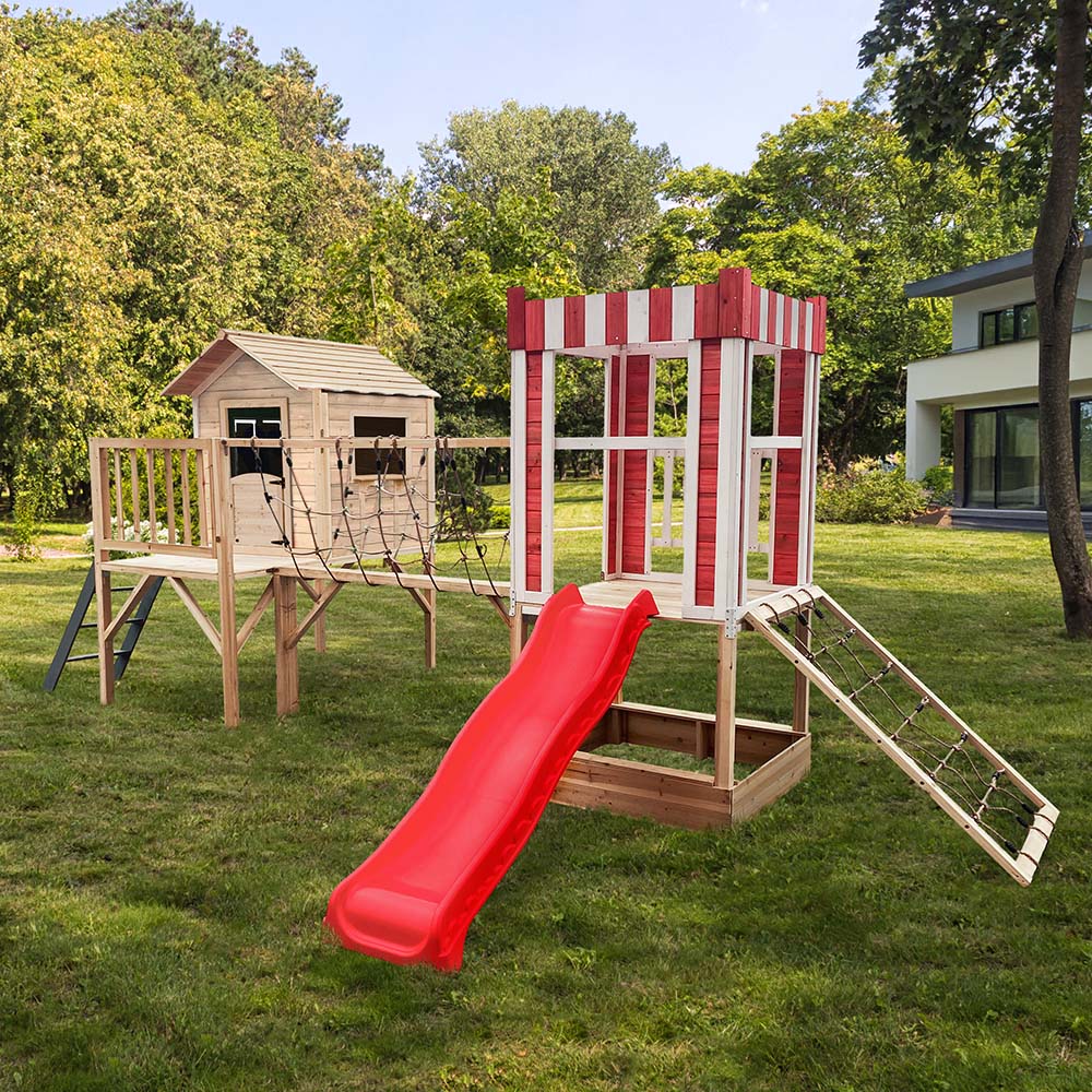 Home Deluxe Parque infantil incl. tobogán WUNDERLAND Nature- 555 x 340 cm