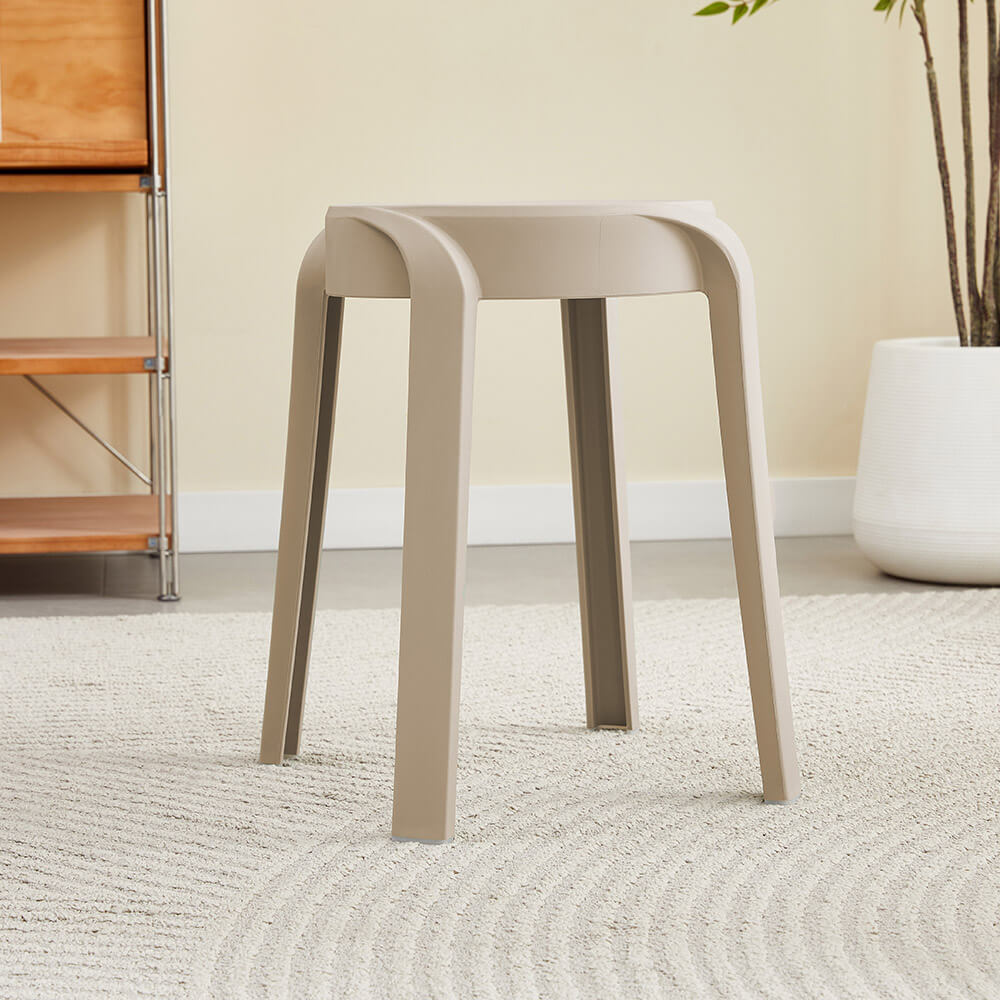 Home Deluxe Taburete apilable NIVO - Beige, lote de 6