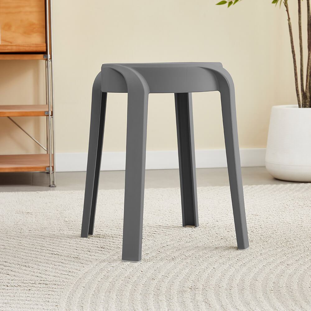 Home Deluxe Taburete apilable NIVO - gris, set de 4