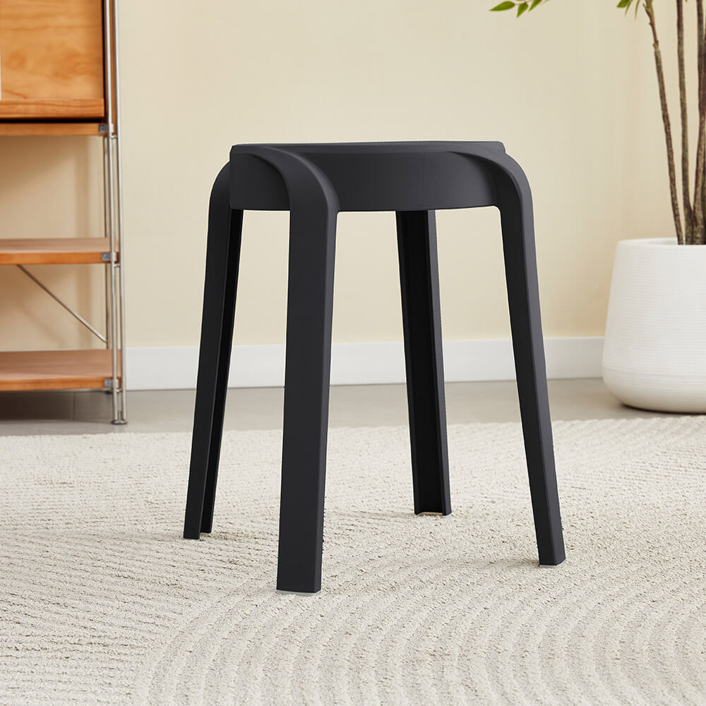 Home Deluxe Taburete apilable NIVO - negro, set de 4