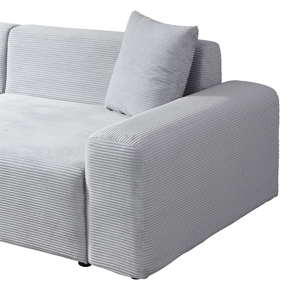Home Deluxe Sofá rinconera AMELIO Cord gris izquierda - 240 x 178 cm 4