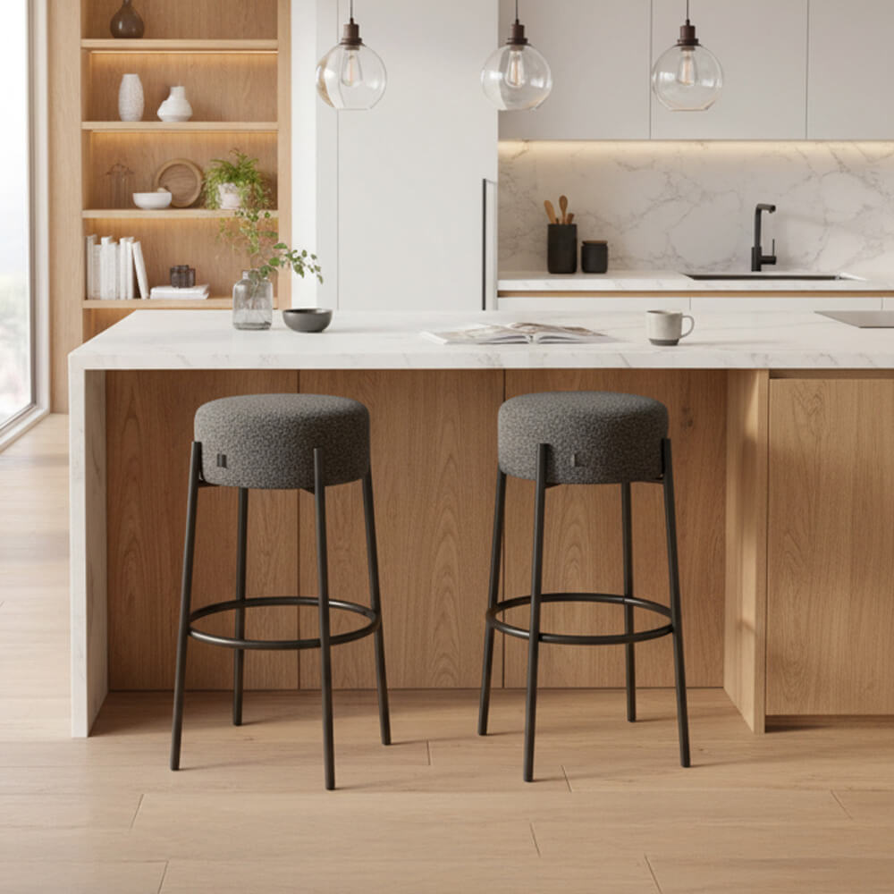 Taburete de bar OLIN - lote de 2 antracita 2