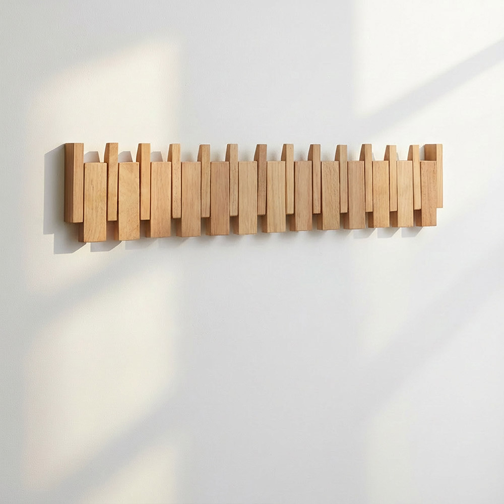 Perchero PORTE marrón claro - 80 x 15 cm 2