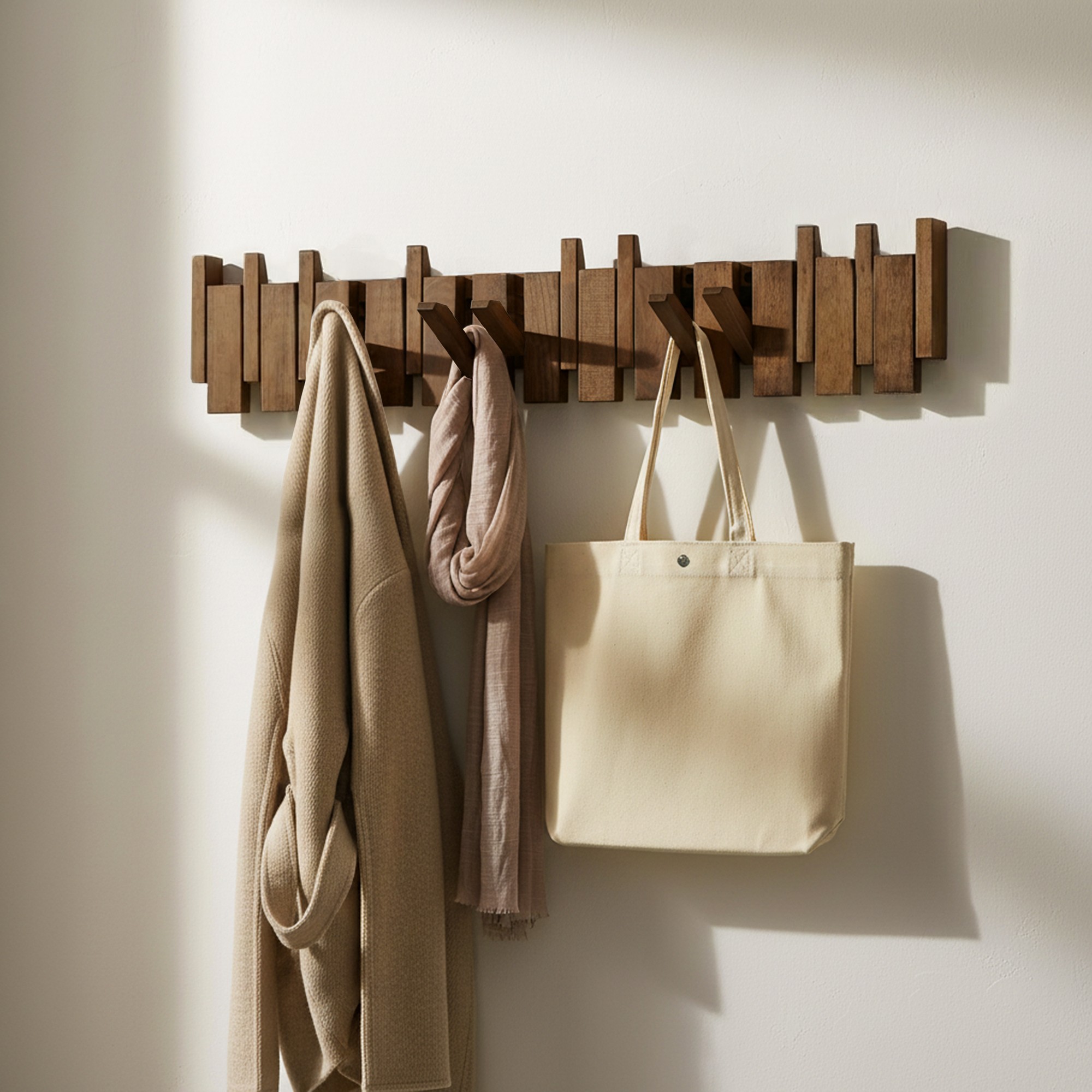 Barra perchero PORTE Marrón nogal - 80 x 15 cm