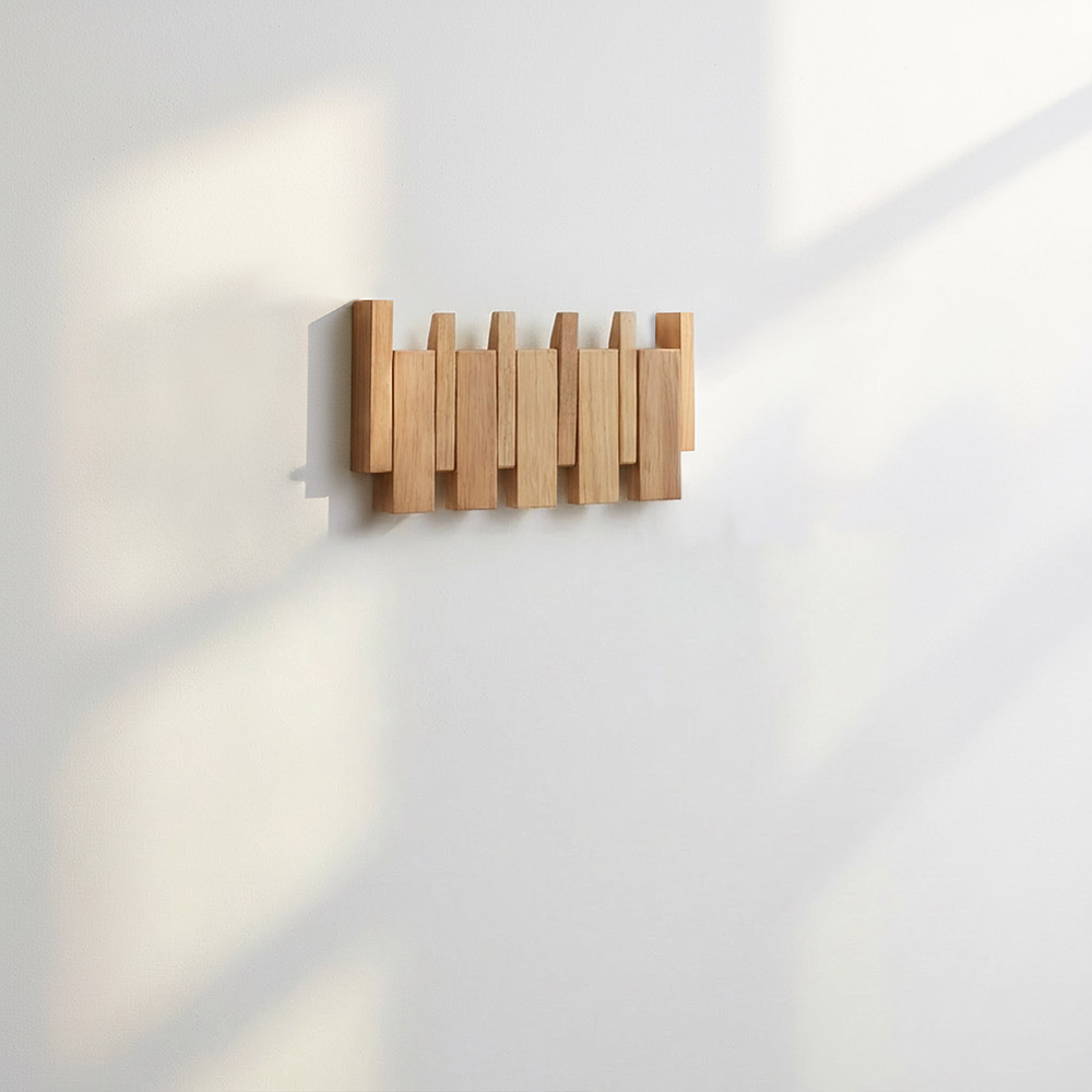 Perchero PORTE Marrón claro - 32 x 15 cm 2