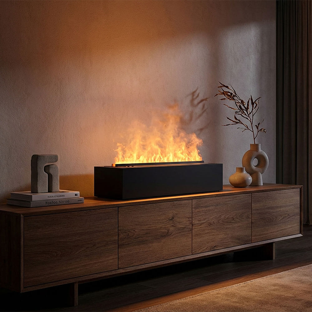 Chimenea LED de vapor de agua de sobremesa ODENA - Negro 2