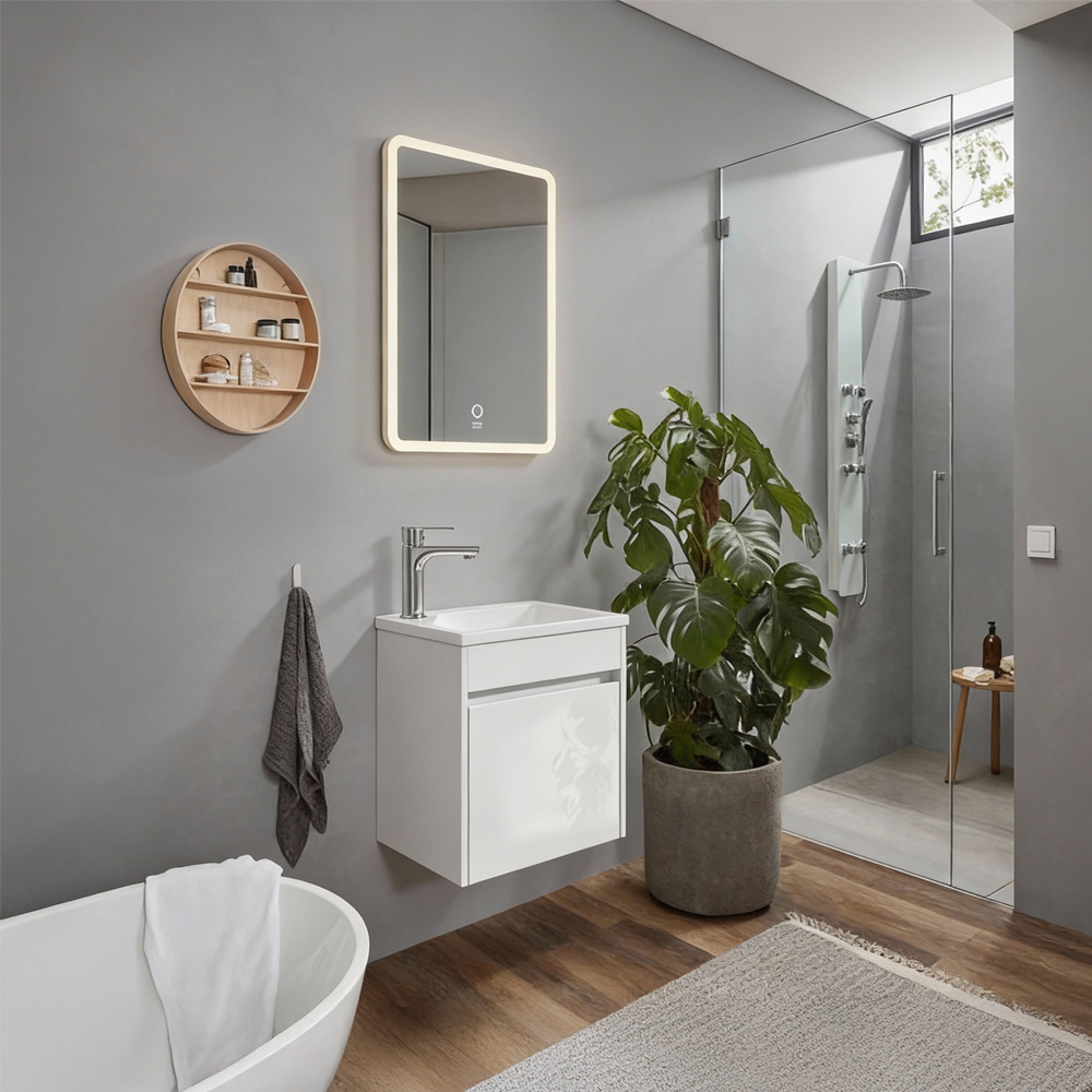 Set completo di mobili da bagno BORKUM - Bianco