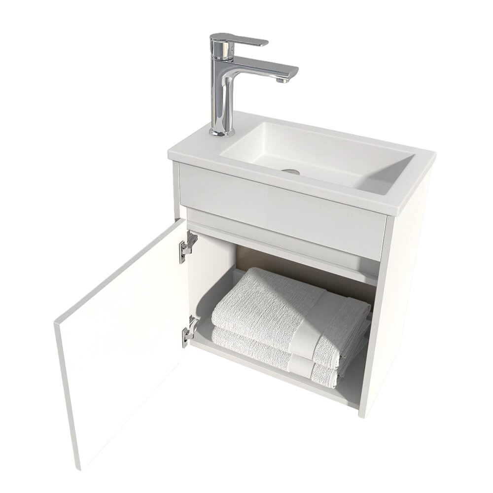 Conjunto completo de muebles de baño BORKUM - Blanco 3