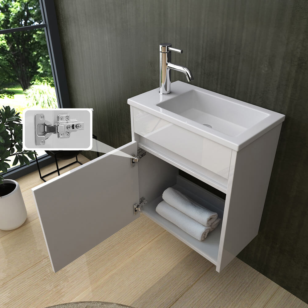 Conjunto completo de muebles de baño BORKUM - Blanco 2