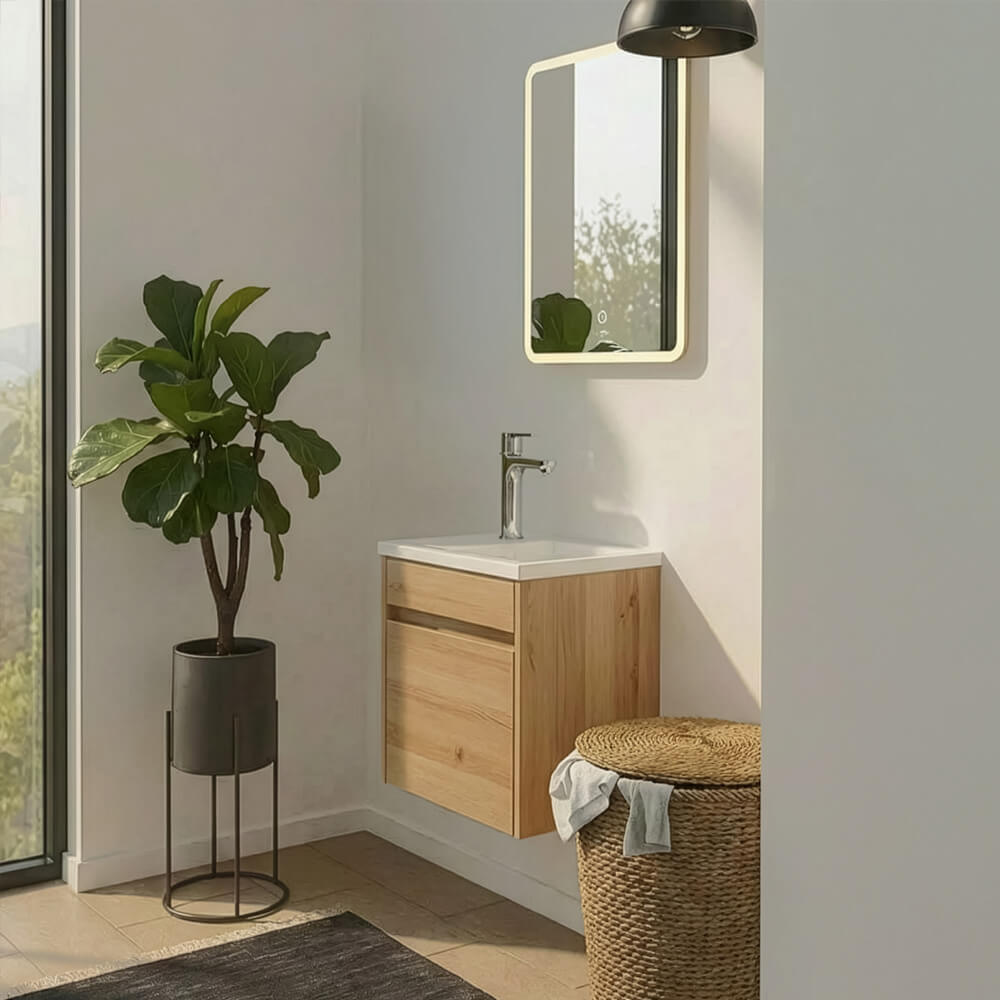 Conjunto completo de muebles de baño BORKUM - roble 2