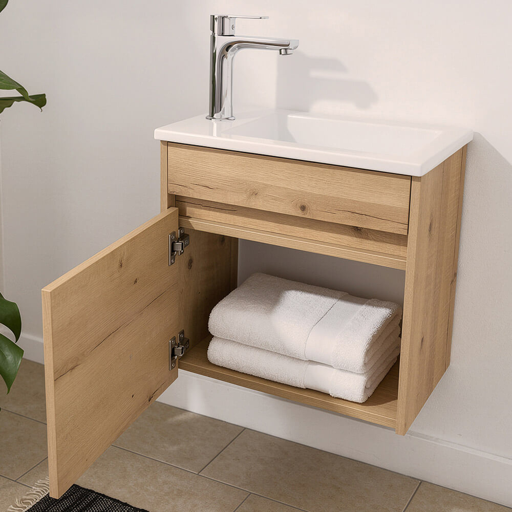 Conjunto completo de muebles de baño BORKUM - roble 3