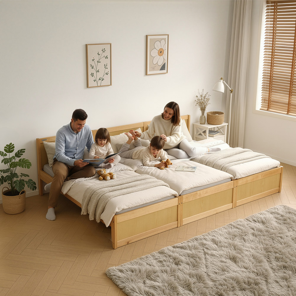 Cama familiar DILAR con colchón Natur – 270 x 200 cm 2