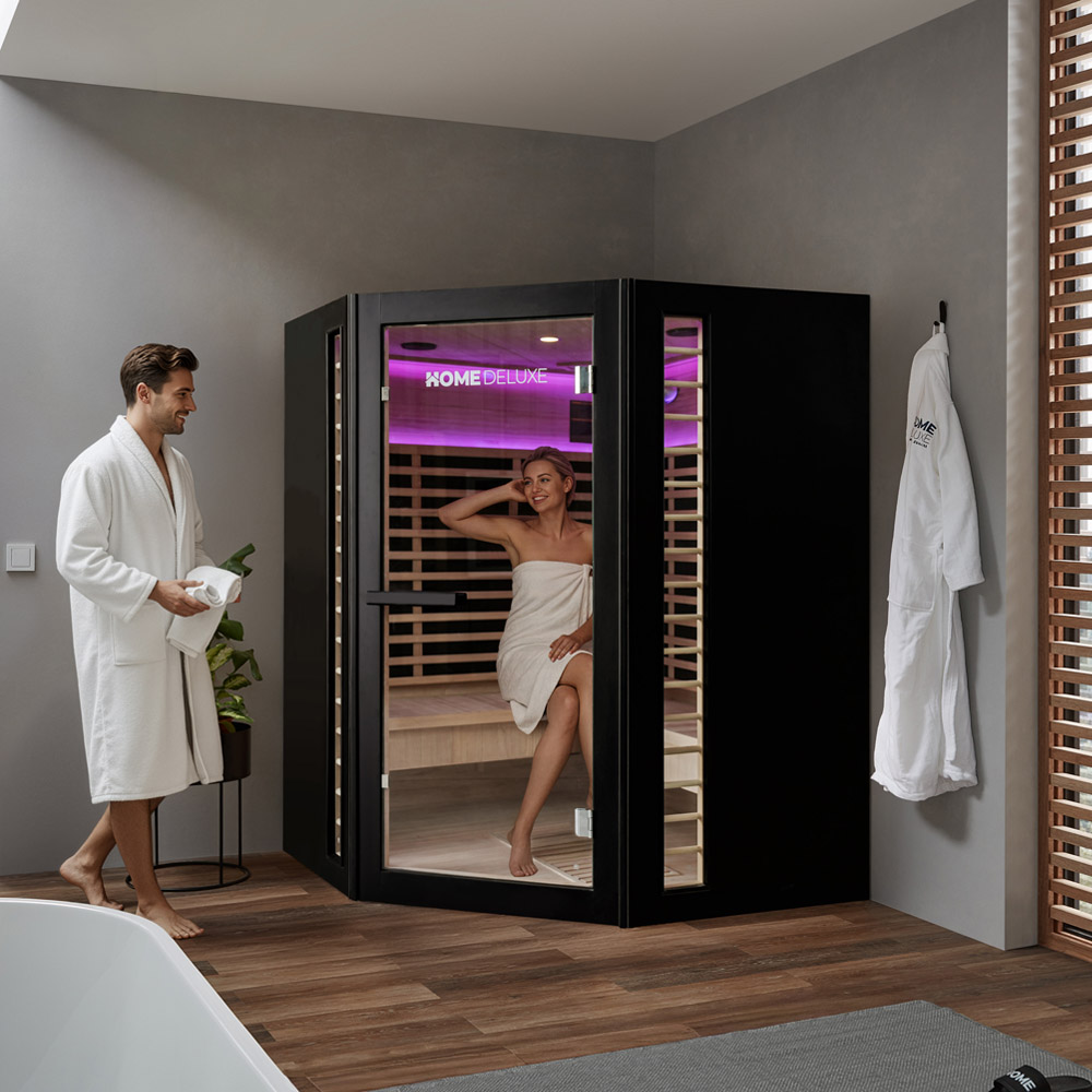 Cabina a infrarossi NERO XXL - 190 x 150 cm per 4-6 persone