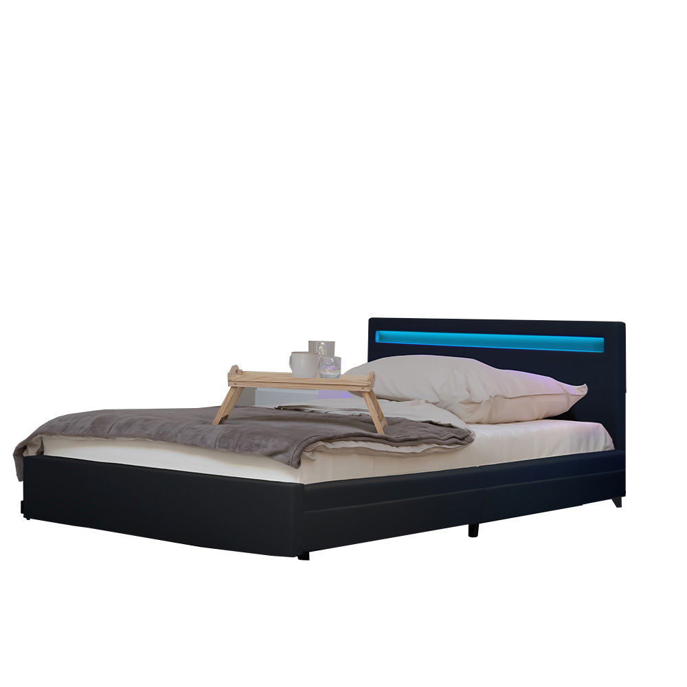 Cama LED NUBE com gavetas - 140 x 200 cm cinzento escuro 2