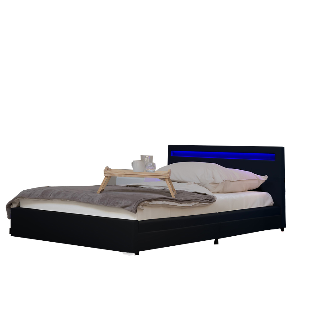 Cama LED NUBE com gavetas - 180 x 200 cm preto 2