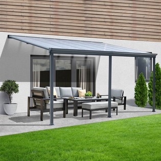 Couverture de terrasse SOLIS - 434 x 303 x 226 / 278 cm gris 1