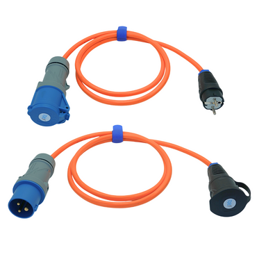 Caravan Adapterleitung SET 250V 16A 3x2,5mm² 1,5m Orange PTP