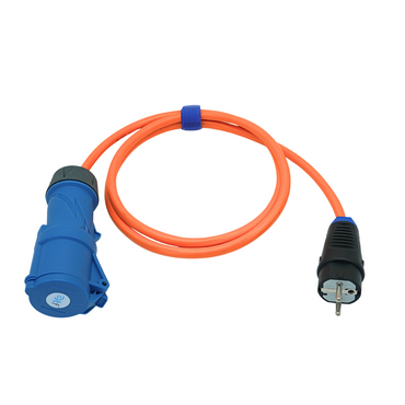 Caravan Adapterleitung Schutzkontakt-Stecker 250V 16A 3x2,5mm² 1,5m Orange PTX