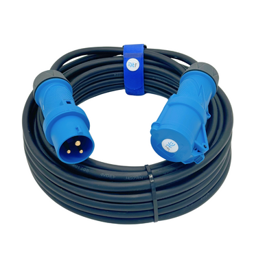 CEE Campingkabel H07RN-F 230V 16A 3x2,5mm² MENNEKES PTX Stecker und Kupplung IP54 in Schwarz 2-50m