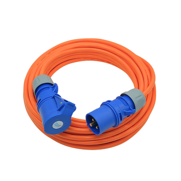 CEE Campingkabel H07BQ-F 230V 16A 3x2,5mm² PCE IP54 in Orange 2-50m