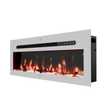 Wandkamin Elektrokamin Panorama Flammeneffekt elektrisch 900/1800W, Appsteuerung, 12 Farben, Timer, inkl. Kristalle 92x13x35 cm, weiß
