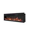 Tronitechnik Wandkamin Elektrokamin Panorama Flammeneffekt Elektrisch 900/1800W, Appsteuerung, 12 Farben, Timer, Inkl. Kristalle 127x13x35 Cm, Schwarz